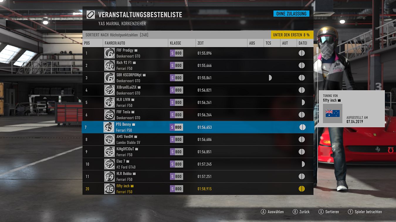 Hall of Fame QuickTune Professional Tuning Calculator for Forza
